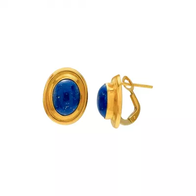 Cercei din aur galben de 18K  lapis lazuli