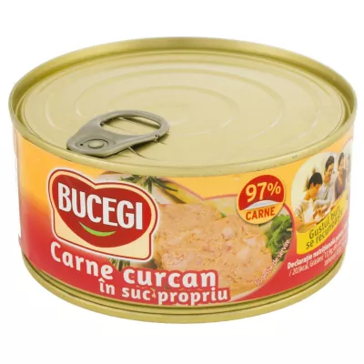 Conserve carne / Pate - CARNE BUCEGI 300G CURCAN SUC PROPRIU, mcanonstop.ro