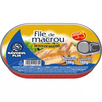 Conserve peste - FILE MACROU NAVODUL 180G SOS MUSTAR, mcanonstop.ro