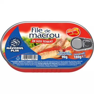 Conserve peste - FILE MACROU NAVODUL 180G SOS TOMAT, mcanonstop.ro