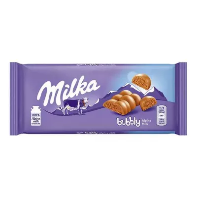 Ciocolata - MILKA 90G LAPTE BUBBLY, mcanonstop.ro