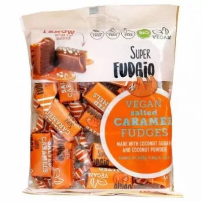 Super Fudgio Caramele vegane fara gluten cu aroma de caramel sarat x 150 grame