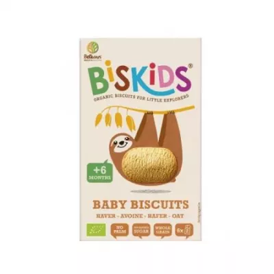 Biskids Baby Biscuiti eco fara zahar cu ovaz, de la 6 luni, 120 grame
