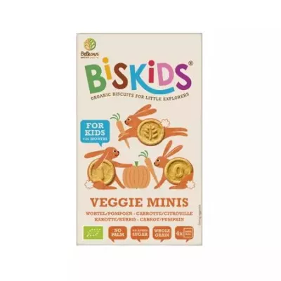 Biskids Biscuiti Kids Minis Eco cu morcov si dovleac x 120 grame