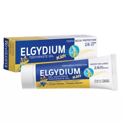 Elgydium Kids pasta de dinti pentru copii 2-6 ani cu aroma de banane x 50ml