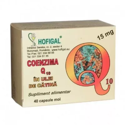 Hofigal Coenzima Q10 15mg in Ulei de Catina x 40 capsule