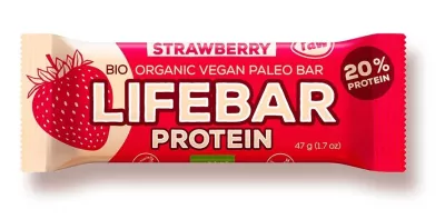 Lifebar baton proteic cu capsuni raw eco x 47 grame