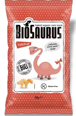 Little Angel Biosaurus Pufuleti cu porumb si ketchup x 50 grame