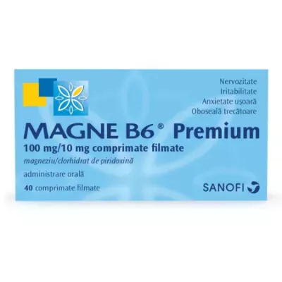 Magne B6 Premium 100mg/10mg x 40 comprimate