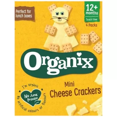 Organix Goodies biscuiti ecologici mini cheese crackers 12 luni+, 20 grame x 4 bucati