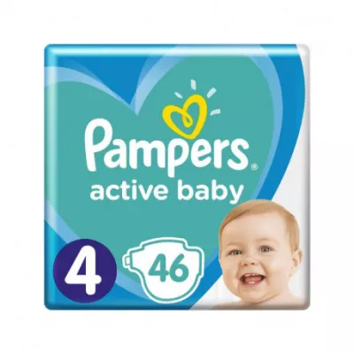 Pampers Active Baby nr. 4 (9-14 kg) x 46 bucati