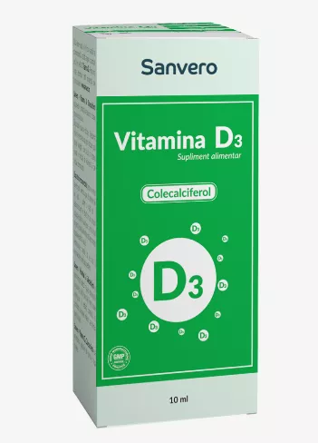 Sanvero Vitamina D3 colecalciferol solutie x 10ml