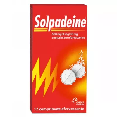 Solpadeine 500mg/8mg/30mg x 12 comprimate efervescente