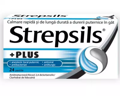 Strepsils Plus x 24 pastile de supt