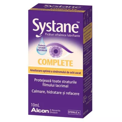 Systane Complete picaturi oftalmice lubrifiante fara conservanti  x 10ml