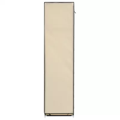 Șifonier cu compartimente și bare, crem, 150x45x175 cm, textil