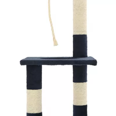 Ansamblu pisici, stâlpi din funie sisal, 109 cm bleumarin