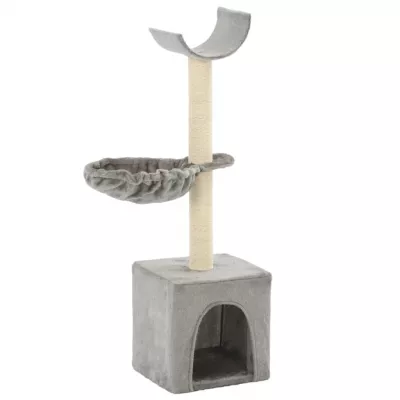 Ansamblu pisici, stâlpi funie de sisal, 105 cm, gri