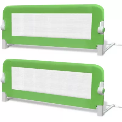 Balustradă de pat protecție copii, 2 buc., verde, 102 x 42 cm