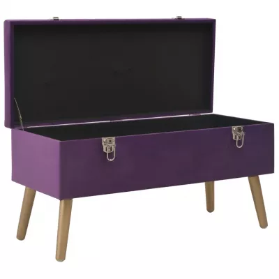 Bancă cu un compartiment de depozitare, violet, 80 cm, catifea