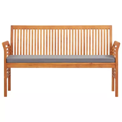 Bancă grădină cu 3 locuri &amp; pernă, 150 cm, lemn masiv acacia