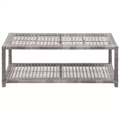 Banchetă pantofar, gri, 80 x 40 x 30 cm, poliratan
