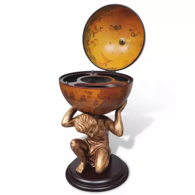 Bar tip glob, suport sticle de vin cu aspect Atlas 42x42x85 cm