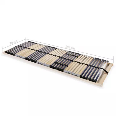 Bază de pat cu șipci, 42 șipci, 7 zone, 70 x 200 cm