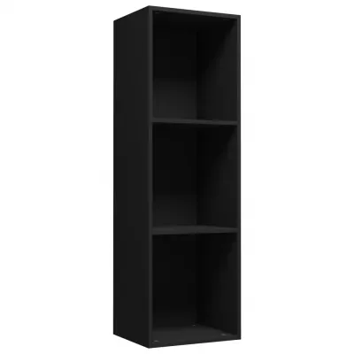 Bibliotecă/Comodă TV, negru, 36 x 30 x 114 cm, PAL