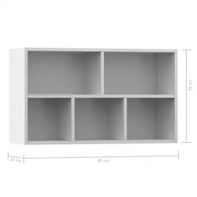 Bibliotecă/Servantă, alb, 45 x 25 x 80 cm, PAL
