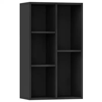 Bibliotecă/Servantă, negru, 45 x 25 x 80 cm, PAL