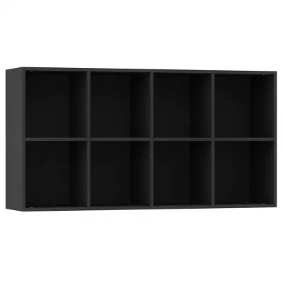 Bibliotecă/Servantă, negru, 66 x 30 x 130 cm, PAL