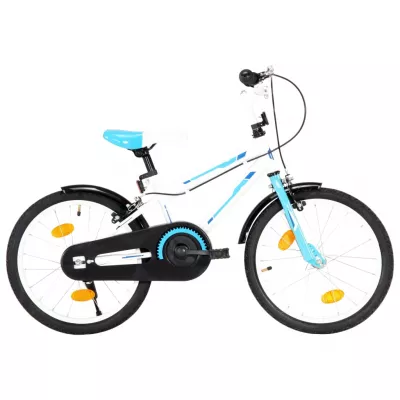 Bicicletă pentru copii, albastru și alb, 18 inci