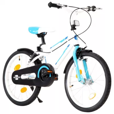 Bicicletă pentru copii, albastru și alb, 18 inci