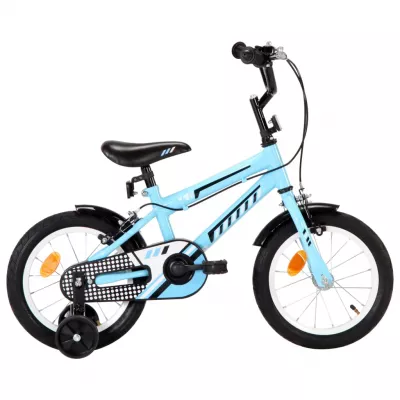 Bicicletă pentru copii, negru și albastru, 14 inci