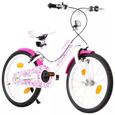 Bicicletă pentru copii, roz și alb, 18 inci