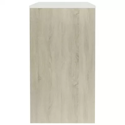 Birou, alb și stejar sonoma, 90x40x72 cm, PAL