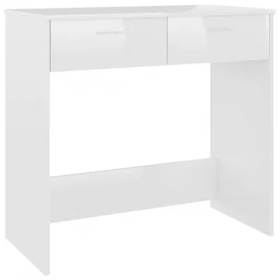 Birou, alb extralucios, 80 x 40 x 75 cm, PAL
