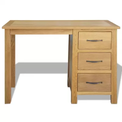 Birou cu 3 sertare, 106 x 40 x 75 cm, lemn masiv de stejar