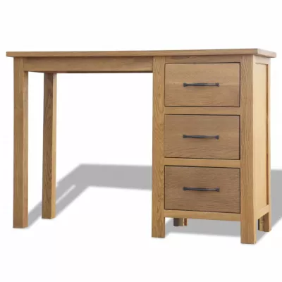 Birou cu 3 sertare, 106 x 40 x 75 cm, lemn masiv de stejar