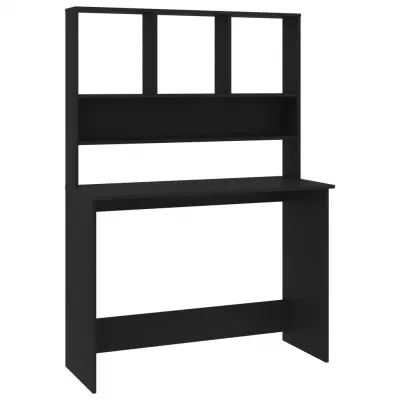 Birou cu rafturi, negru, 110 x 45 x 157 cm, PAL