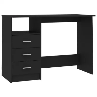 Birou cu sertare, negru, 110 x 50 x 76 cm, PAL