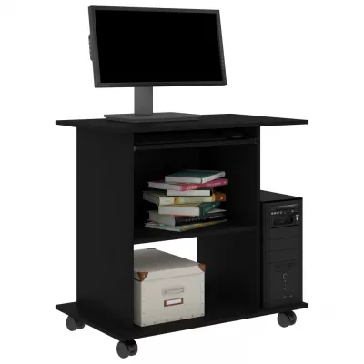 Birou de calculator, negru, 80 x 50 x 75 cm, PAL