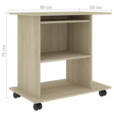 Birou de calculator, stejar Sonoma, 80 x 50 x 75 cm, PAL