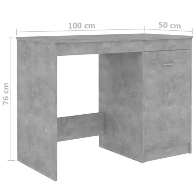 Birou, gri beton, 140 x 50 x 76 cm, PAL