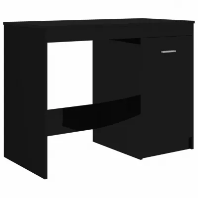 Birou, negru extralucios, 100 x 50 x 76 cm, PAL