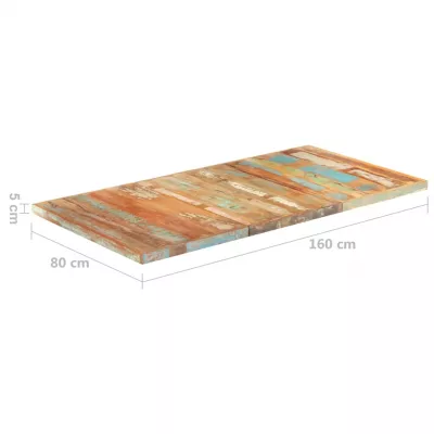Blat de masă, 160 x 80 cm, lemn masiv reciclat, 16 mm