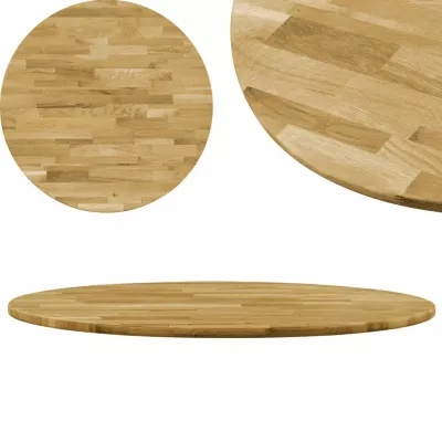 Blat de masă, lemn masiv de stejar, rotund, 23 mm, 600 mm