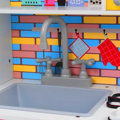 Bucătărie de jucărie pentru copii, multicolor, 80x30x85 cm, MDF