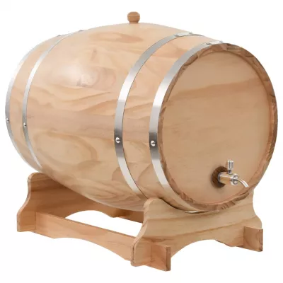 Butoi de vin cu robinet, 35 L, lemn masiv de pin